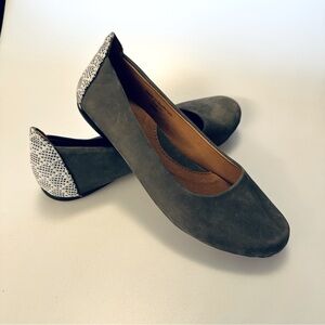 The Root Collective Gray and White Women's Ballet Flats